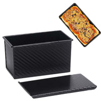 Non-stick Loaf Pan with Lid Carbon Steel Bread Mold for Toast Oven Baking Black