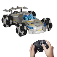 2.4Ghz RC Stunt Car Toy Remote Control Off-Road Racing Car Climbing Drift Spray Toy Car for Kids Silver