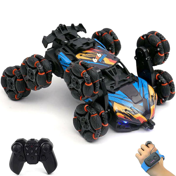 2.4GHz Remote Hand Control 8 Wheels Stunt Car Toys Gesture Sensing Remote Control Car Toy Orange