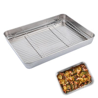 Stainless Steel Barbecue Sheet with Cooling Rack Baking Pan Cookie Sheet for Frige Storage