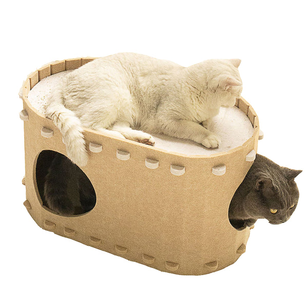 Cat Cave Beds Scratch Resistant Pet Cat House Foldable Cat Tunnel Toy Camel