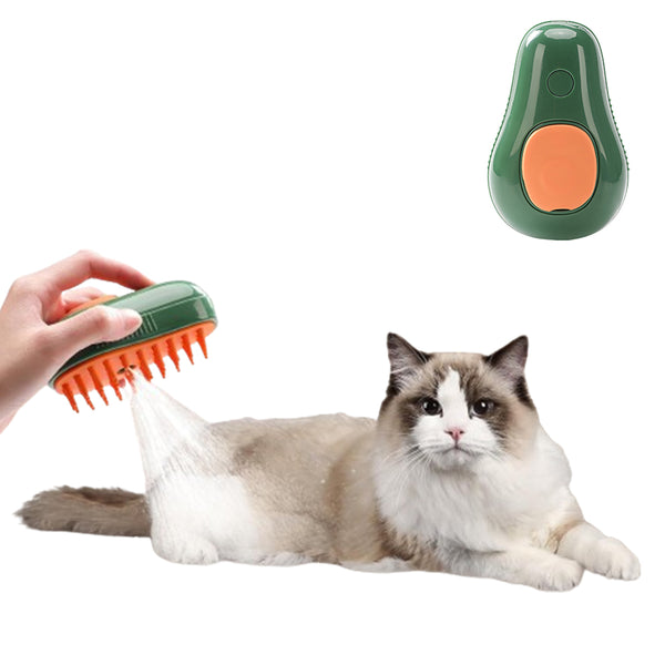 3-in-1 Electric Spray Brush for Cat Grooming Brush Steamy Massage Comb Green