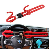 Antitheft Steering Wheel Lock Adjustable Car Security Lock with Keys for Vehicle Truck Red