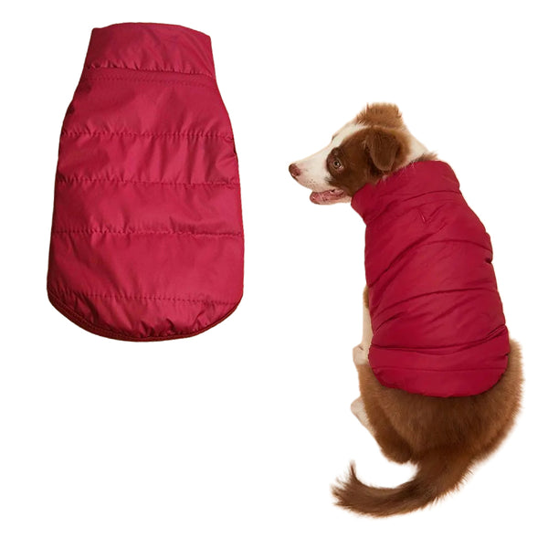 Winter Warm Dog Coat Pet Jacket Dog Clothes Wine Red