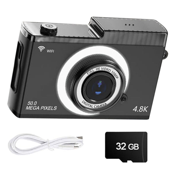 8X Zoom WIFI Digital Camera Retro Dua-Lens Auto Focus Camera with MP3 Player Various Games Black