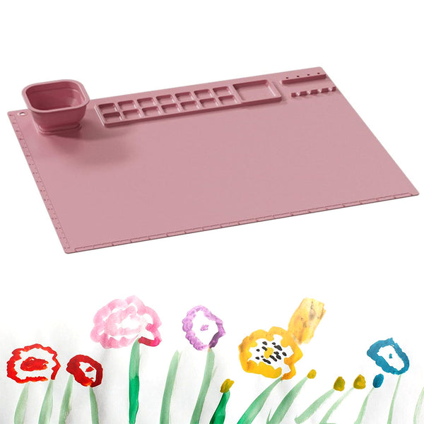 Anti-Stick Silicone Painting Mat Drawing Art Pad Washable Painting Mat Pink