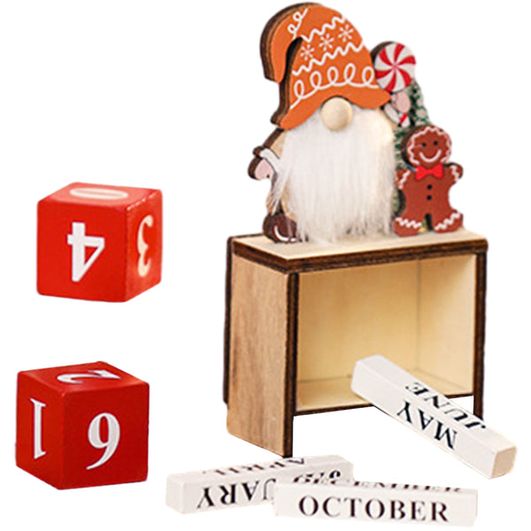 Christmas Calendar Ornaments Wooden DIY Xams Countdown Calendar Santa Claus Decoration Style 2