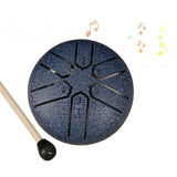 6-Note Rain Drum Mini Steel Tongue Drum Navy Blue