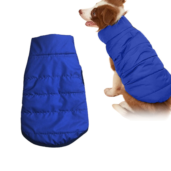 Winter Warm Dog Coat Pet Jacket Dog Clothes Dark Blue