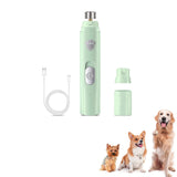 Pet Dog Electric Nail Grinder Rechargeable Nail Trimmers Clipper Green