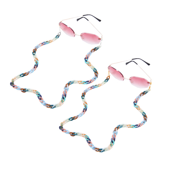 2Pcs Set Acrylic Eyeglass Chain Sunglasses Strap Reading Glasses Neck Cord