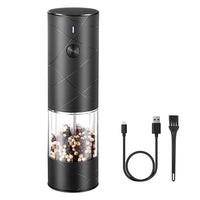 Electric Grinder for Salt Pepper Rechargeable Automatic Pepper Mill Shaker Black