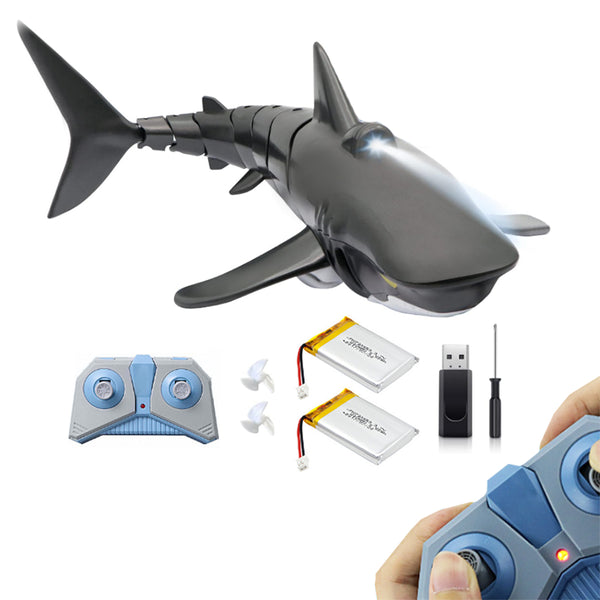 2.4G Remote Control Shark Toy RC Simulation Shark for Swimming Pool Gray