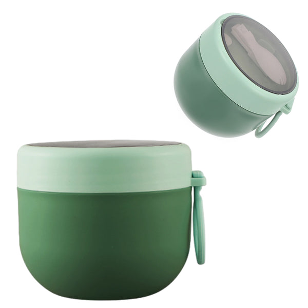 Insulated Oats Containers Yogurt Jars Food Thermos for School Office Picnic Travel Green