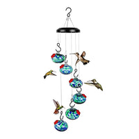 Charming Wind Chimes Hummingbird Feeder for Outdoors Garden Hanging Decor Style 1