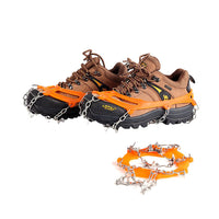 Pair of Crampons for Shoes Traction Cleats Ice Snow Grips Anti - Slip Shoe Spikes for Walking Hiking Orange