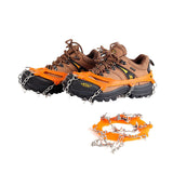 Pair of Crampons for Shoes Traction Cleats Ice Snow Grips Anti - Slip Shoe Spikes for Walking Hiking Orange