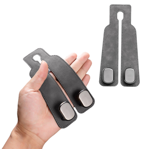 2Pcs Set Car Seat Hooks Double Hanging Hooks for Car Back Seat Headrest Hooks Grey