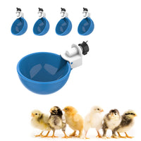 5Pcs Automatic Chicken Waterer Cups Water Feeder for Chicks Duck Goose Blue