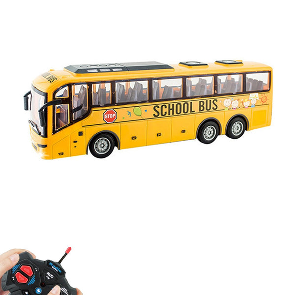 Remote Control Bus All Directions Driving RC School Bus Electronic Vehicle Toy With LED Lights Yellow