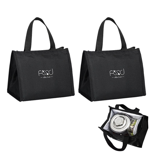 2Pcs Portable Insulated Lunch Bag Thermal Cooler Food Carry Tote Picnic Case Storage Bag