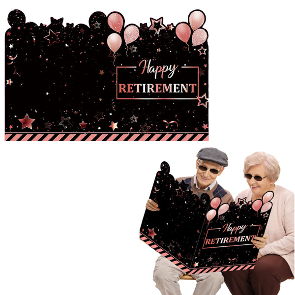 Large Retirement Greeting Card Guest Book Party Decorations Pink