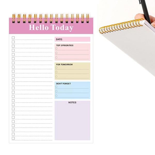 A5 To Do List Notepad  52 Sheets Tear Off Daily Planner Checklist Notebook for Tasks Goal Achievement Pink