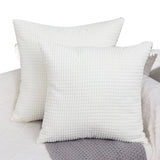 2Pcs Corduroy Throw Pillow Cover Sofa Lounge Cushion Cover Home Decor Beige