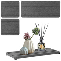 3Pcs Set Water Absorbing Mats Drying Sink Coasters for Kitchen Bathroom Dark Gray