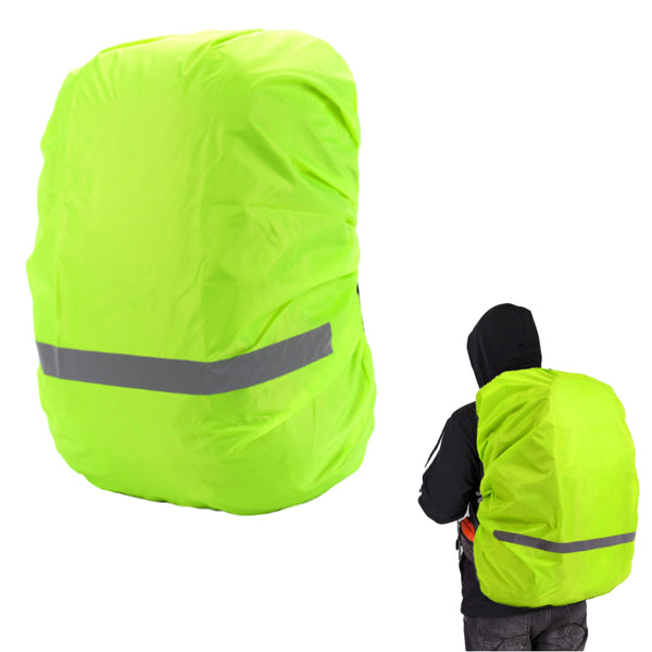 Hi-Visibility Backpack Rain Cover with Reflective Strip Waterproof Backpack Cover Green