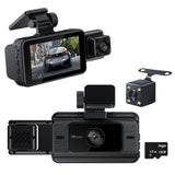 3- Channel Car Dash Camera 1080P Video DVR Recorder Night Vision Dual Cam