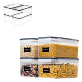 Set of 4Pcs Food Storage Containers with Lids 3.2L Plastic Pasta organizer Kitchen Storage