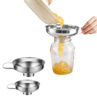 2Pcs Set Multifunctional Funnels Wide Mouth Canning Funnels for Mason Jars