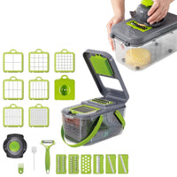 22-in-1 Vegetable Fruit Chopper Cutter Multifunctional Veggie Dicer Slicer with 13 Blades for Kitchen