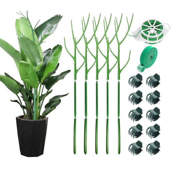 Plant Support Stake Set Plant Support Poles Orchid Clips Plant Ties for Climbing Indoor Outdoor Plants