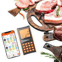 Bluetooth Smart Meat Thermometer with 2 Probe Wireless Food Thermometer for BBQ Oven Grill Cooking