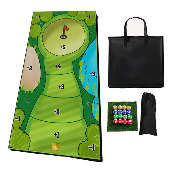 Putting Pitching Hitting Casual Golf Play Fun Game Set Chip Games Sticky Practice Golf Mat Set