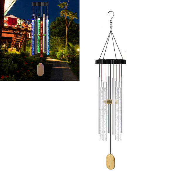 Solar LED Wind Chimes Color Changing Light Bubble Tube Light Garden Patio Yard Home Decor