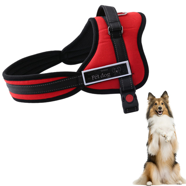 No-Pull Dog Harness Adjustable Outdoor Adventure Pet Vest with Reflective Design for Walking Training