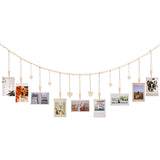 Boho Hanging Photo Display Wooden Beads String with Clips Picture Frames Photo Hanger for Office Wall Art Decor Style 2