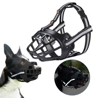 Reflective Adjustable Pet Dog Muzzle No Bite Basket Muzzle Cage Mouth Mesh Cover