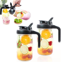 2Pcs Multipurpose Mason Jar Cold Brew Coffee Maker Jar for Milk Juice Drink