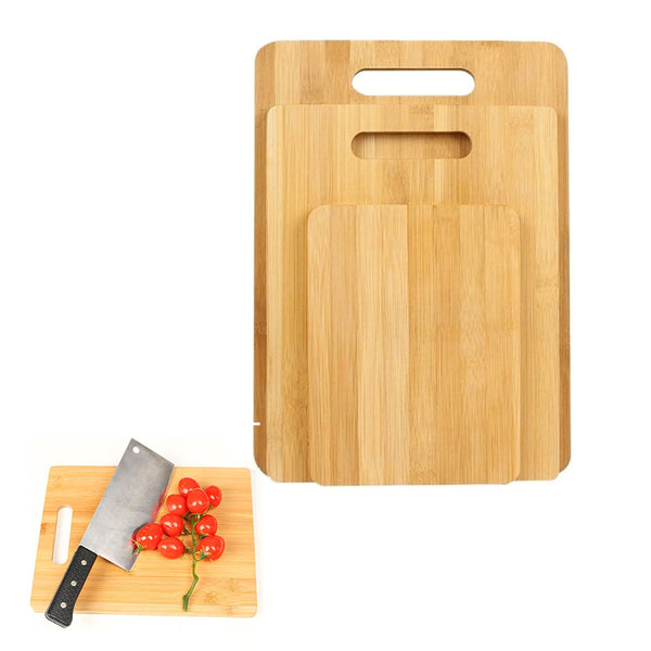 3Pcs Set Wooden Cutting Boards Chopping Boards for Kitchen Cooking Preparing