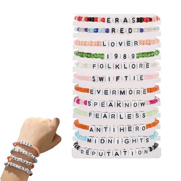 Set of 12Pcs Taylor Swift Songs Inspired Bracelets Fans Friendship Bracelets