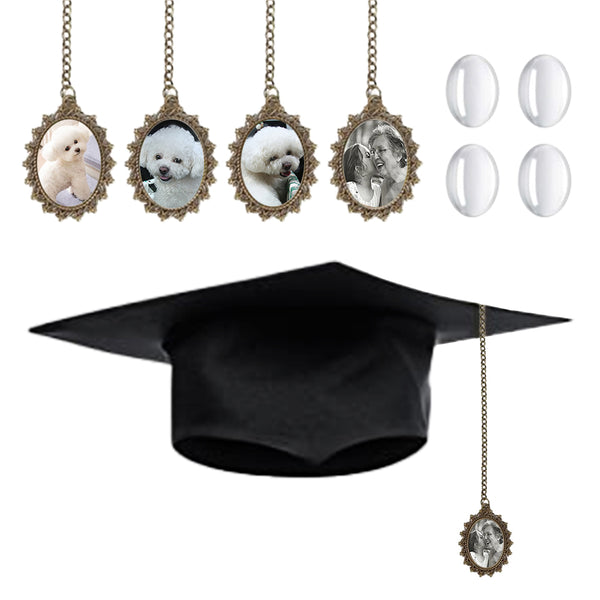 4Pcs Set DIY Graduation Cap Photo Charm Decorations Memorial Gown Ceremony