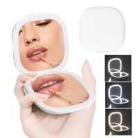 10X Magnifying Lighted Makeup Mirror Dimmable Double Sided Cosmetic Mirror Portable White