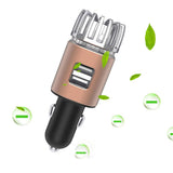 12V Car Air Purifier Car Air Freshener with Dual USB Charger Port Bronze