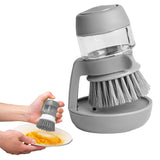 Multi-purpose Scrubbing Dish Brush with Soap Dispenser Cleaning Brush Kitchen Cleaning Tool Gray