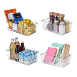 Set of 2Pcs Clear Pantry Organization Plastic Stackable Snack Storage Container for Kitchen Fridge Cabinet Countertop