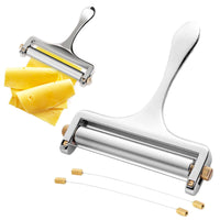 Adjustable Thickness Cheese Slicer with 2 Replacement Stainless Steel Cutting Wires